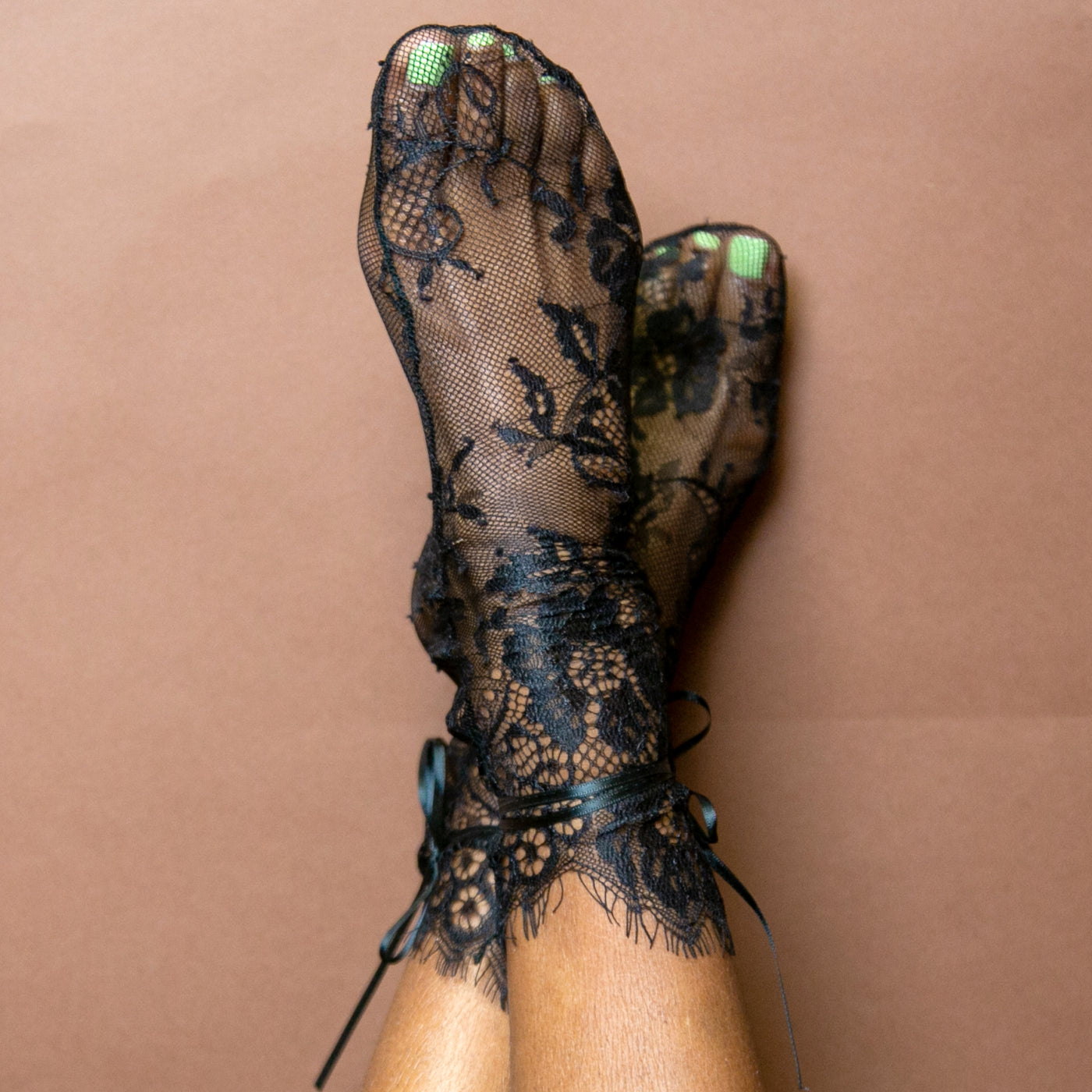Black women lace socks